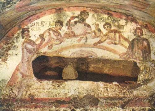 Resultado de imagem para arte cristã primitiva feita nas catacumbas