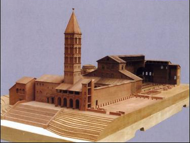 Reprodução da Basílica Constantiniana já com reformas medievais
