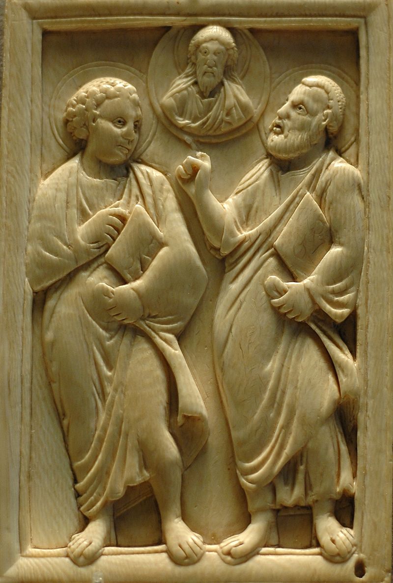 Díptico de Marfim - Cristo e dois apóstolos - Séc. V